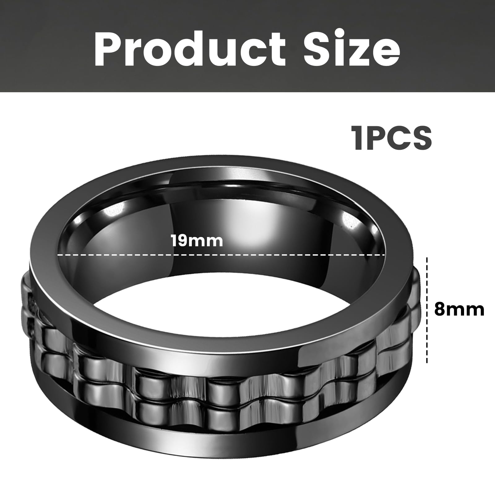 Fidget Ring Aus Edelstahl – Stylischer Anti-Stress-Ring Mit Zahnrad-Design Für Männer & Frauen