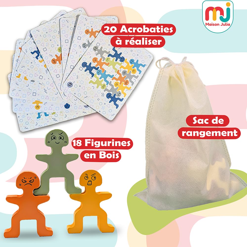Wer wird die stabilste Hand haben? Gesellschaftsspiel aus Holz zum Stapeln für Kinder und Familie – Feinmotorik Spielzeug Montessori Konstruktion, Reisen, Geschenk zum Geburtstag