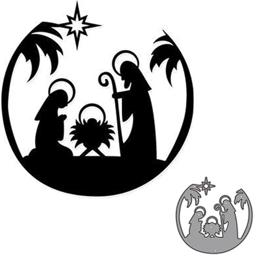 Plantillas troqueladas de metal para familias de Feliz Navidad, plantillas de corte de estrellas de ángel, para álbumes de recortes, álbumes de