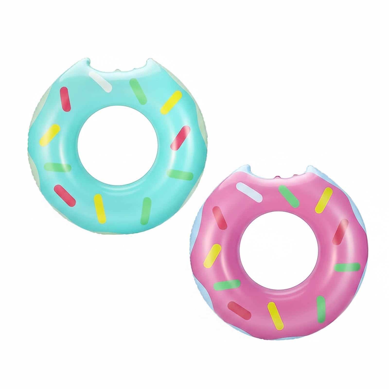2 Pack Inflatable Pool Ring, Thick PVC Swim Tube, Bright Design Pool Floats for Adults Summer Beach Pool