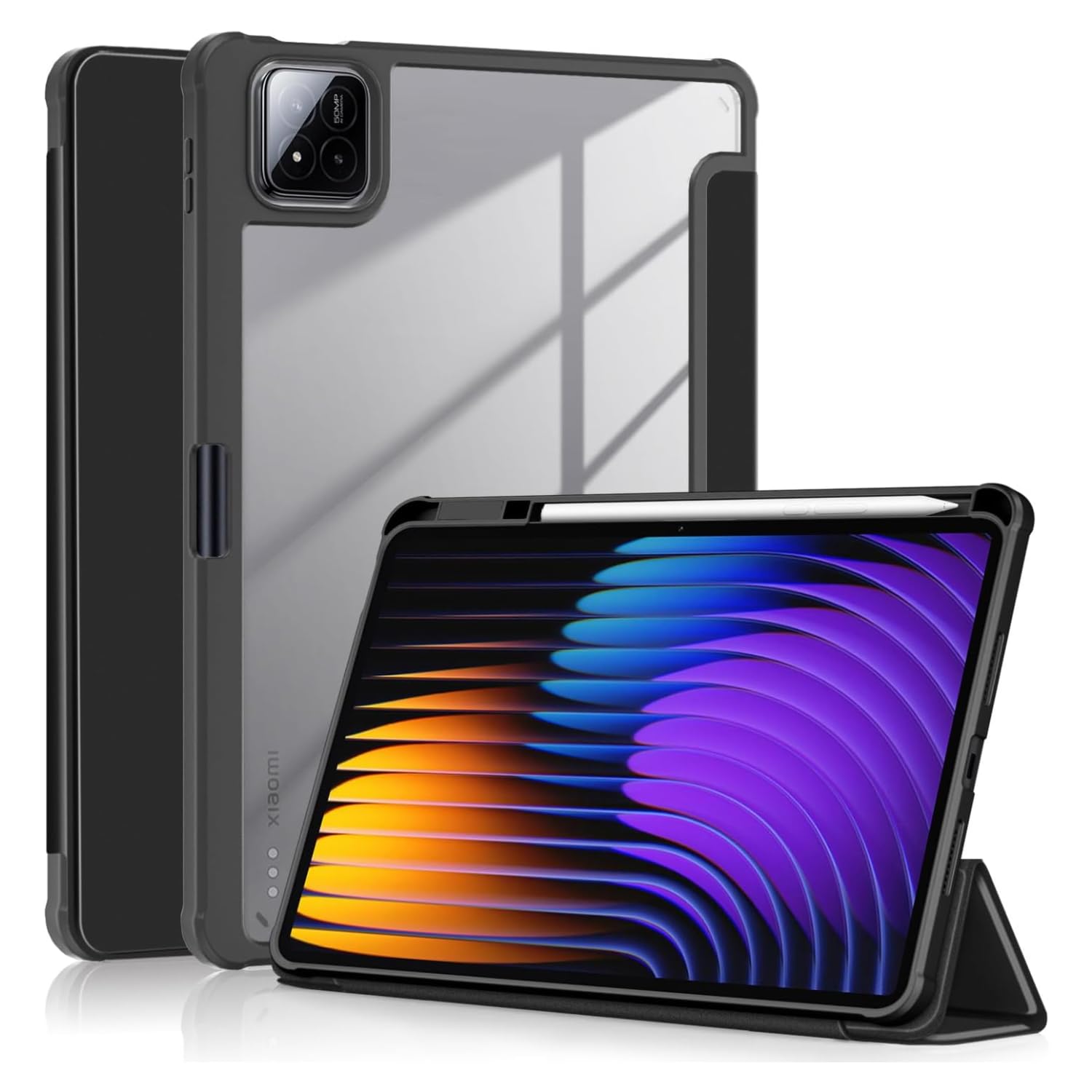 MOCA Case for Xiaomi Mi Pad 8/8 Pro/Pad 7 / Pad 7 Pro 11.2 inch, Smart Flip Case with Pen Holder, Trifold Stand, Magnetic Auto Sleep Wake, Hard Back Protection (Black)-image-21
