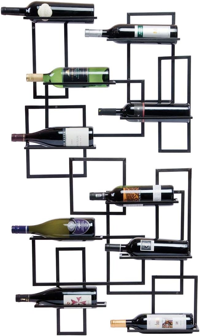 Oenophilia Mid Century Wall Mount Wine Rack 10 Bottle