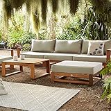 Alice's Garden - Salon de Jardin en Bois 5 Places - Mendoza - Coussins Beige. Acacia. 6 éléments modulables. Design