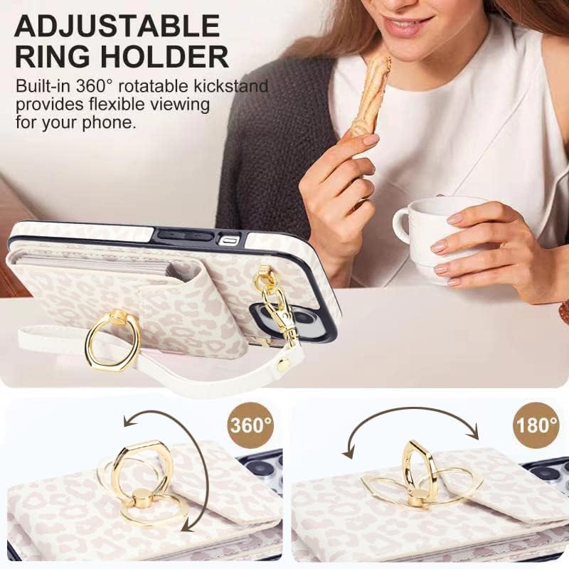 Miniatura 6 de uCOLOR Funda compatible con iPhone 11 de 6.1 pulgadas con ranura para tarjeta, soporte de anillo de rotación de 360, soporte de bloqueo RFID