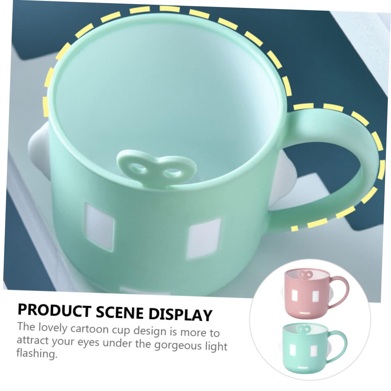 Alipis 2pcs Cartoon Wash Cups for Boy Girl Double -Scald Design Non- Bottom Smooth Edges for Brushing Teeth and Drinking