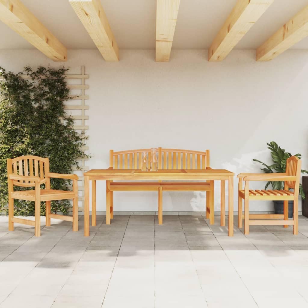 Mobili,Mobili da esterno,Set di mobili da giardino,Set da pranzo da giardino in legno massello di teak da 4 pezzi