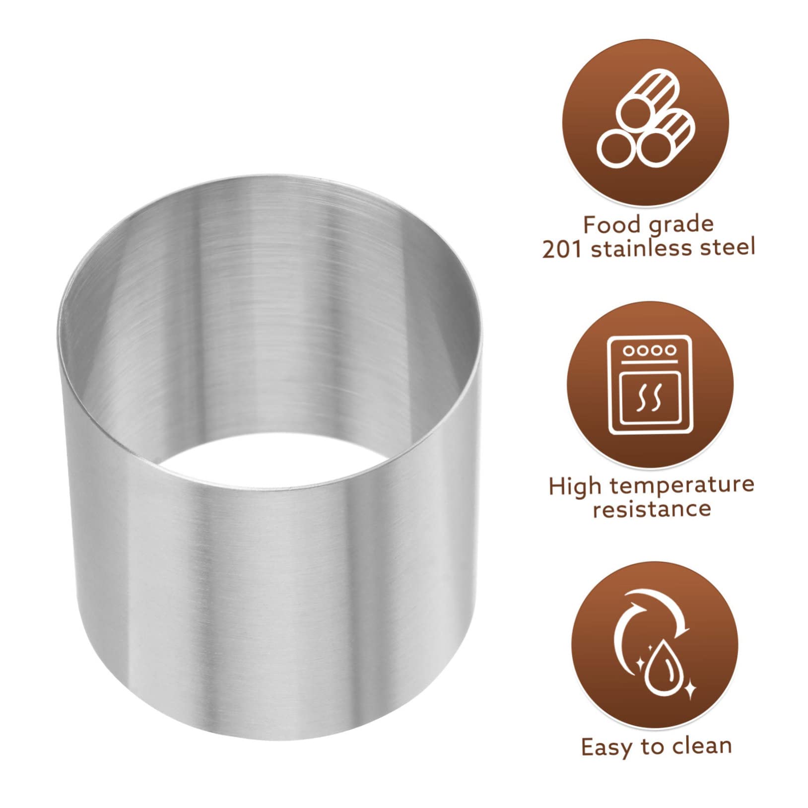 Toyvian Moule à Pâtisserie Rond Mini, Lot de 8 en Acier Inoxydable | Argenté, Démoulage Facile et Nettoyage Simple, pour Mini-gâteaux et Desserts Individuels