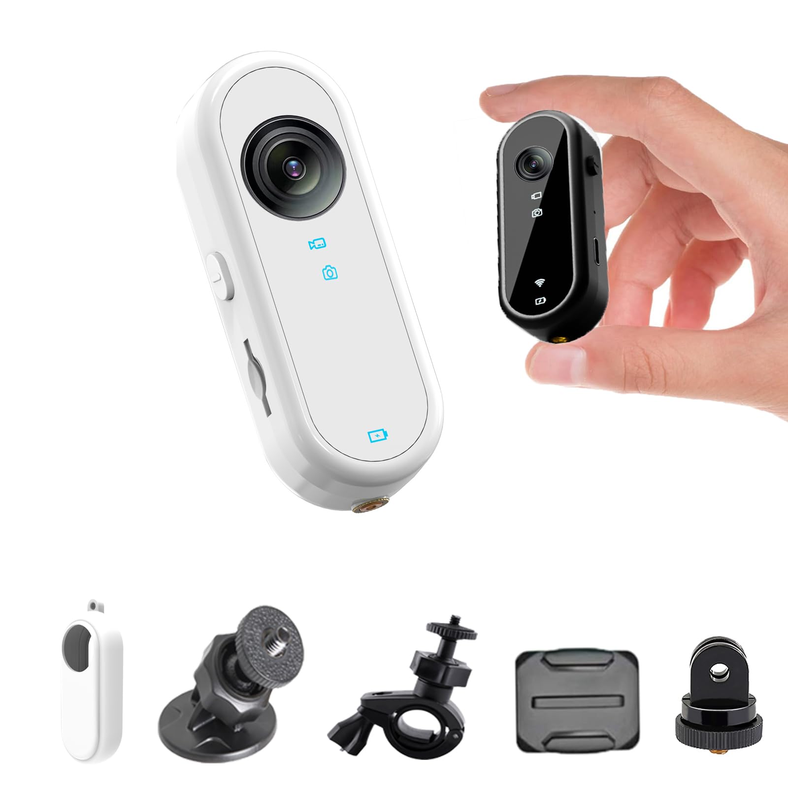MraQIJntel Mini Action Camera Hidden Camera Small Camera Mini Camera Pocket Camera Motorcycle Camera POV Camera Body Cam Tiny Camera Helmet Camera Mini Keychain Camera with Accessory