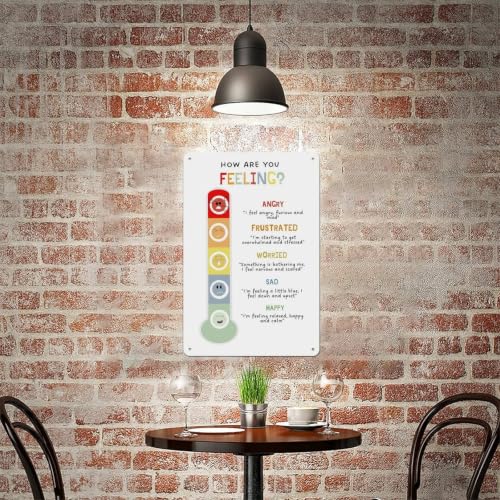 How Are You Feeling Metal Tin Sign, Emotions Thermometer And Feelings Chart for Kids, Social Emotional Learning Wall Decor for Classroom, Counseling Office, Therapy Room, Daycare, Playroom30*20cm - Image 7