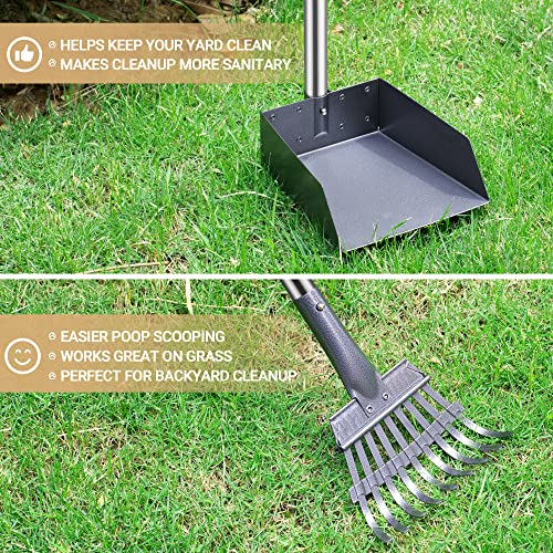 Heeyoo Dog Pooper Scooper, Dog Poop Tray and Rake Set, Pet Waste Removal Scoop with Long Adjustable Sectional Stainless… - Image 7