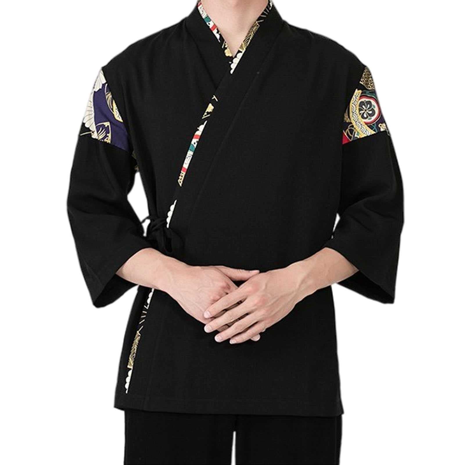 Kimono Kochjacke Herren Bäckerjacke Japanischer Stil Kellner Oben Arbeitskleidung Verschleißfest