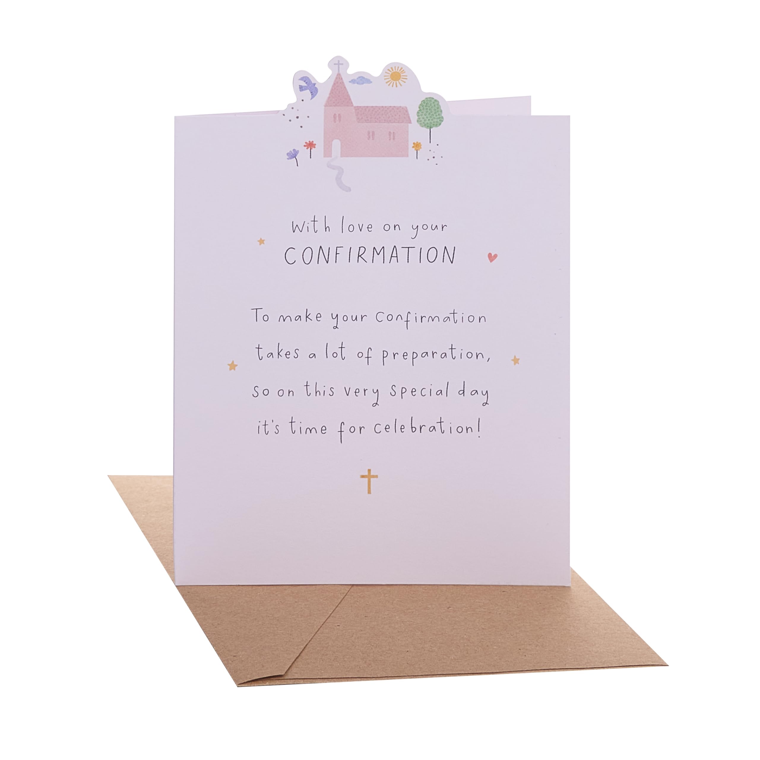 UK Greetings | Confirmation Card | Congratulations Card | Her/Him | Church Design | With Envelope | 12.7 x 17.8 cm