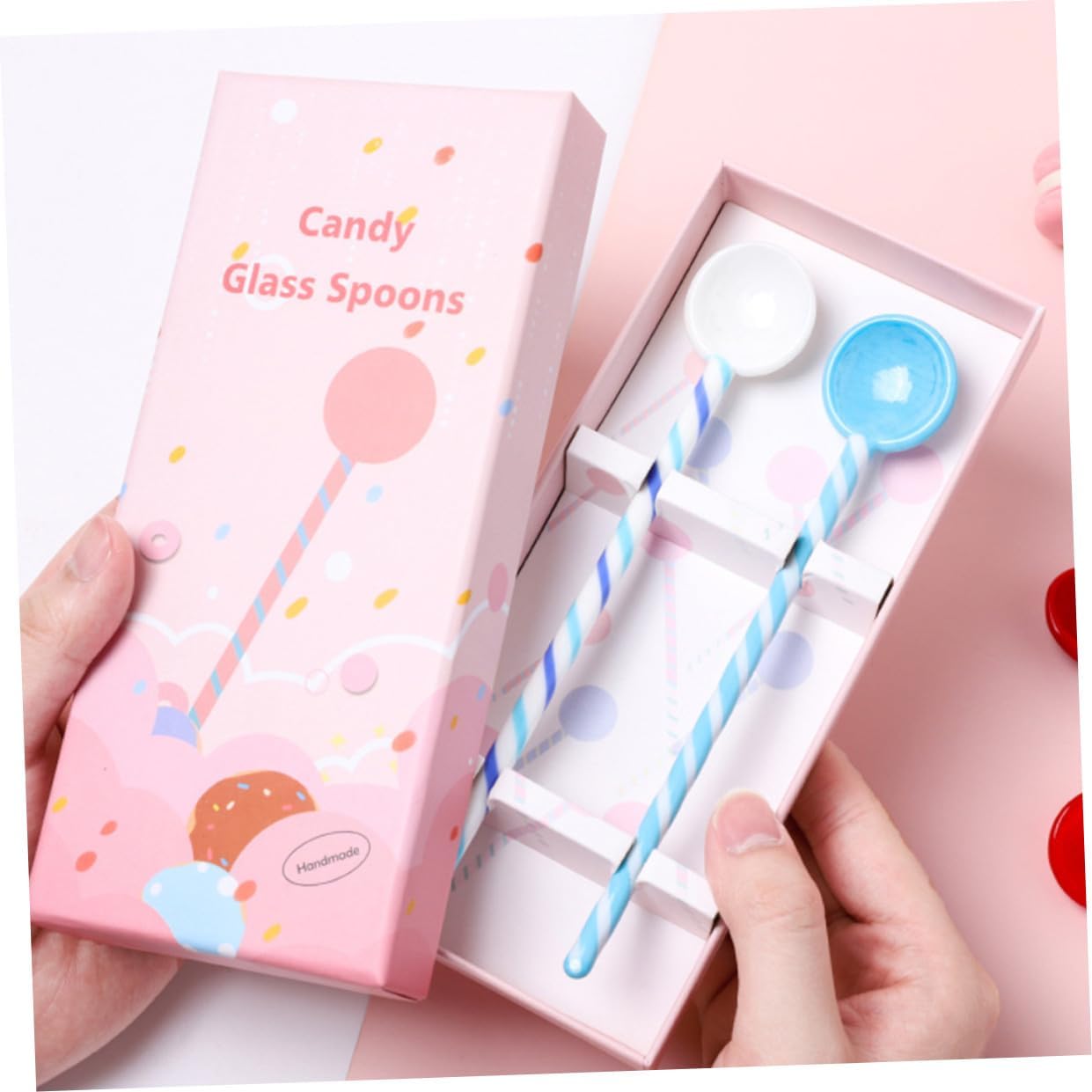 2 Pcs Glass Stirring Rods Long Handle Beverage Mixing Spoons Reusable Practical Coffee Juice Cocktail Stirrers with Ergonomic Design