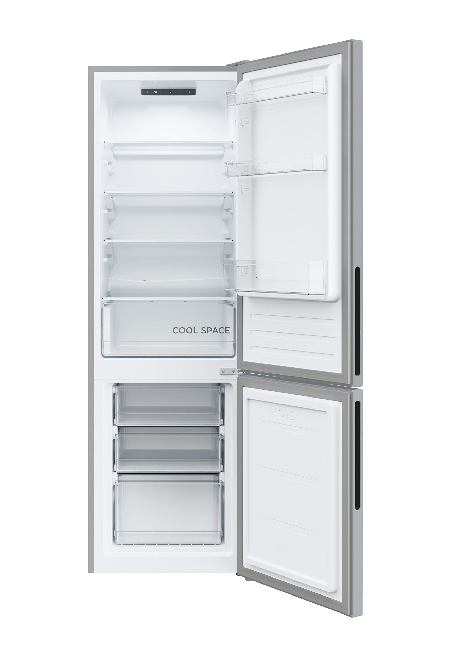 Hoover H-FRIDGE 300 HOCT3L517ES2 2D nevera y congelador, independiente, tecnología Low Frost, función de superrefrigeración, pantalla electrónica, clase energética E, plata