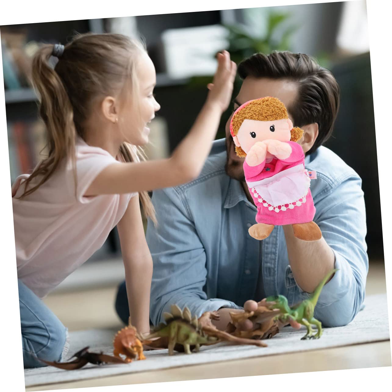 Beaupretty 2piezas Marionetas De Mano para Padres Hijos De Peluche De Marionetas Familiares para Pequeños De Años para Teatro y Narración De Historias