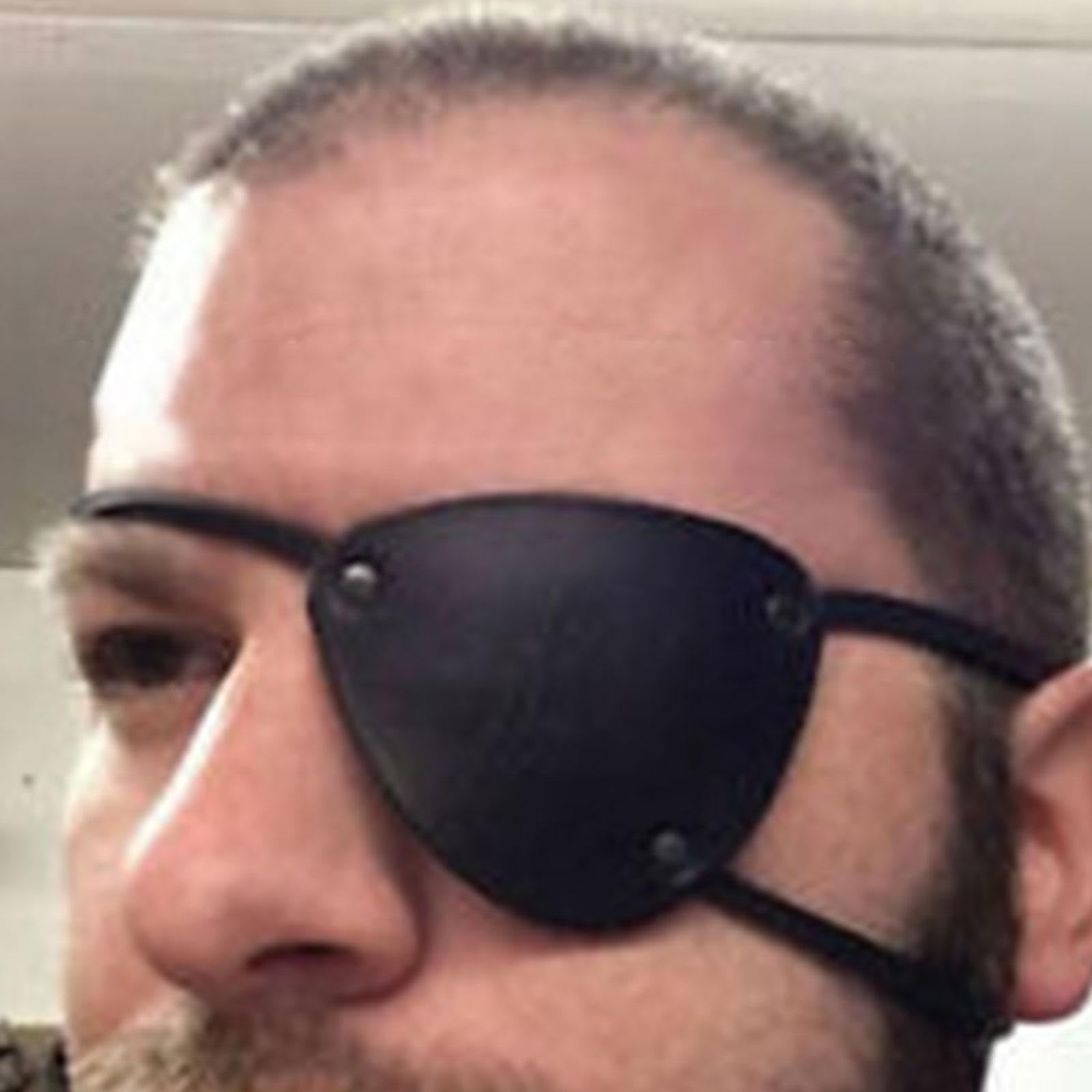 Benda per occhi da pirata, regolabile, creativa, per cosplay, travestimento, adulti, occhio sinistro, 13 cm x 10 cm