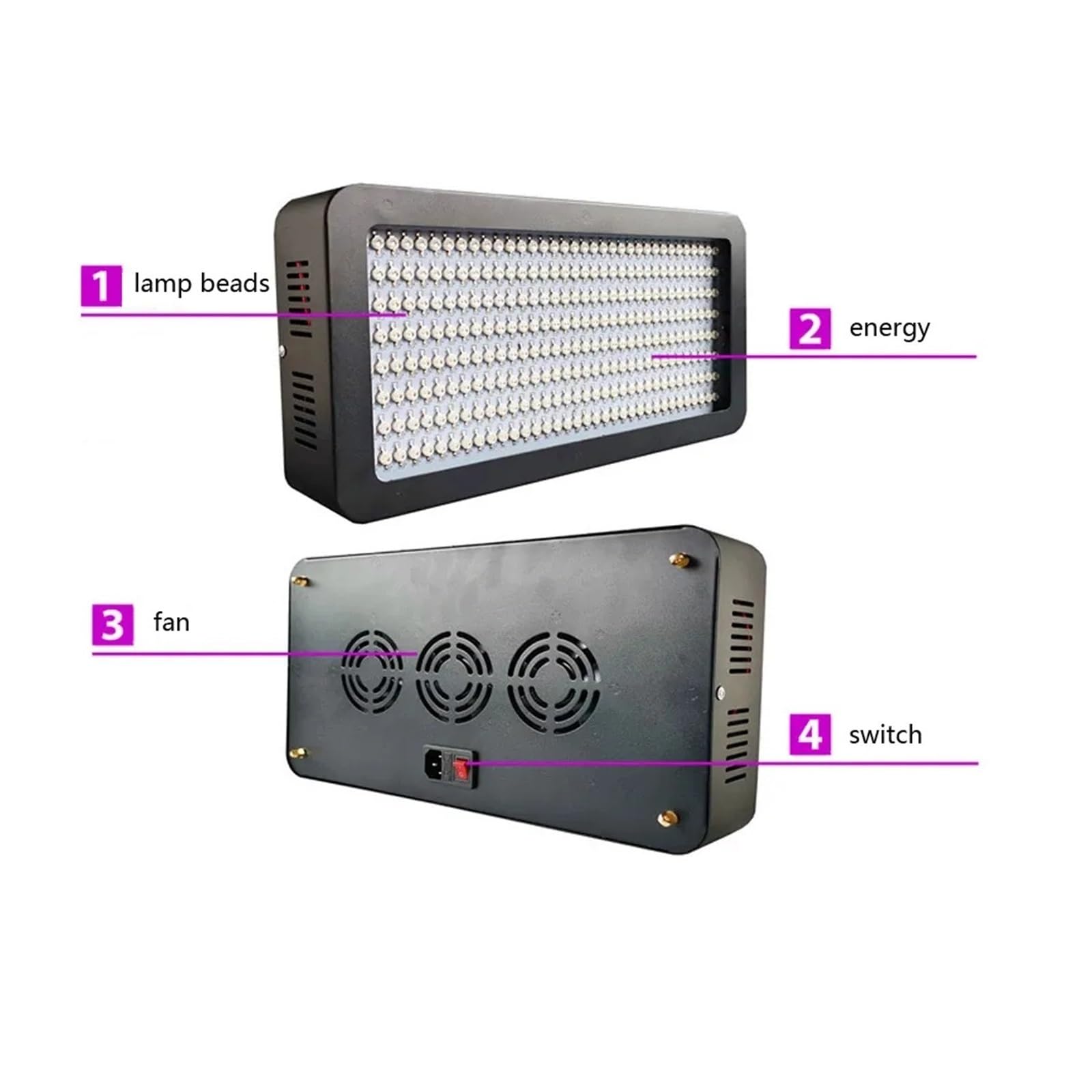 Lampada per polimerizzazione UV Lampada polimerizzante for resina UV 4000W for stampante 3D SLA/DLP Solidifica resina fotosensibile 405nm 395nm 365nm Colla UV con fai da te(365nm)
