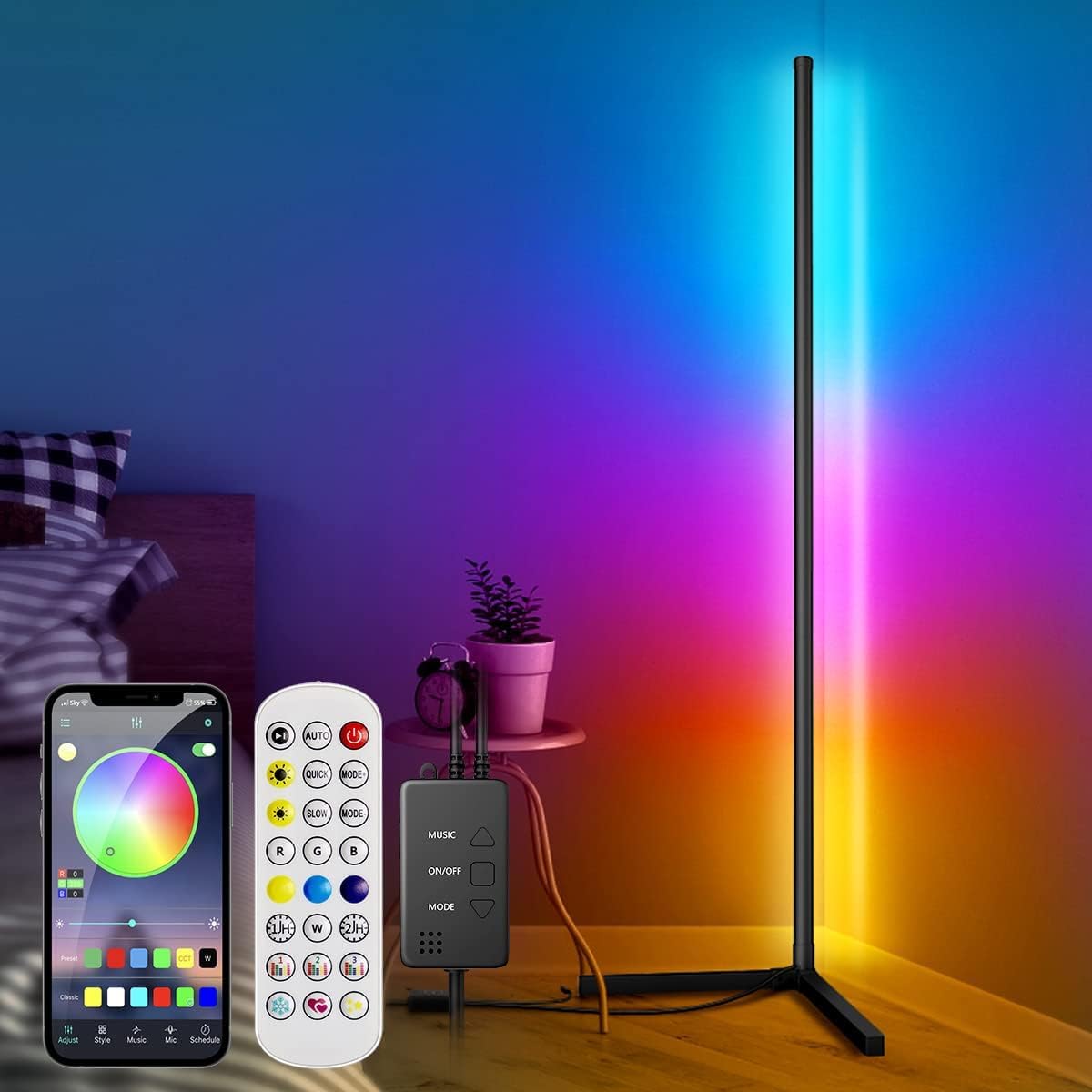 MORPICH Smart LED Floor Lamp, 165cm, 16 Million Colour Changing