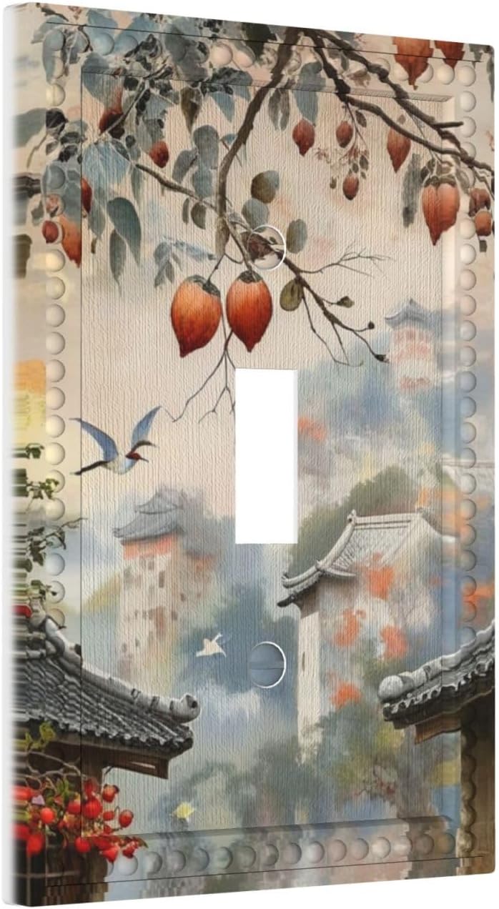 Decorative Art Light Switch Covers Small Town Scenery forest Single Toggle Wall Plate Decorative Switchcover Electrical Switchplate