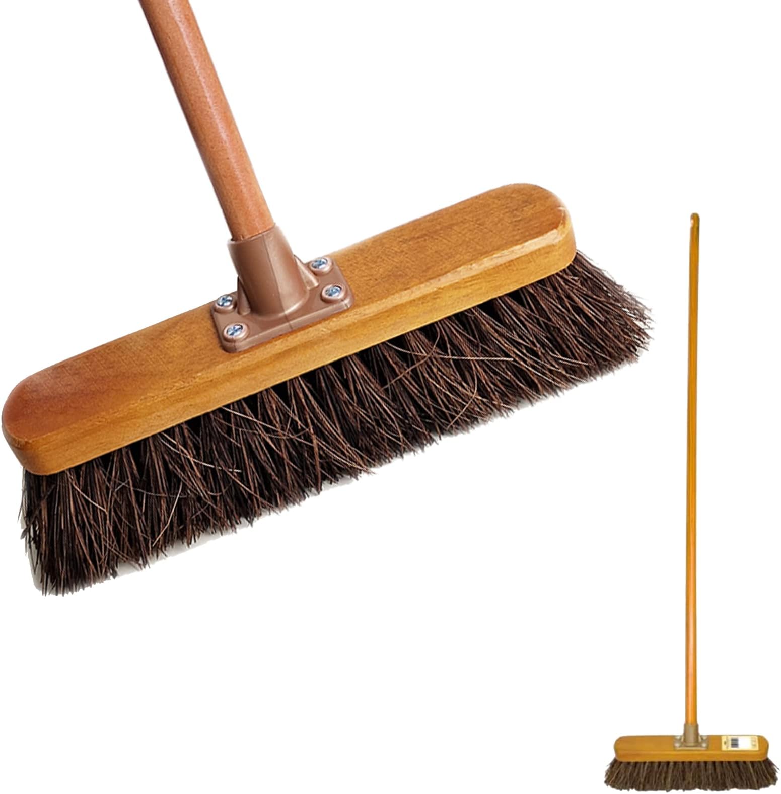 Newman and Cole 10" Garden Broom Set Includes Stiff & Soft Bristle