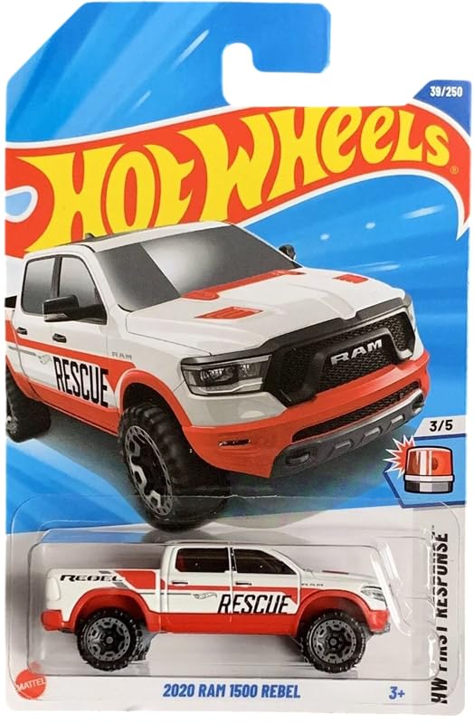 Image of Hot Wheels 2020 Ram 1500 Rebel HW First Response Ages 3 and Up 39 /250 (White)