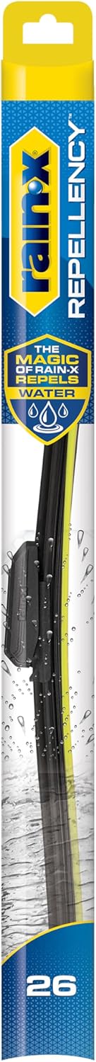 Rain-X 810326 Repellency Water Repellent Wiper Blades, 26" Windshield Wiper,New & Improved Version of Latitude Wiper Blades w/Water Repellency Formula [Amazon Exclusive] 26" Repellency