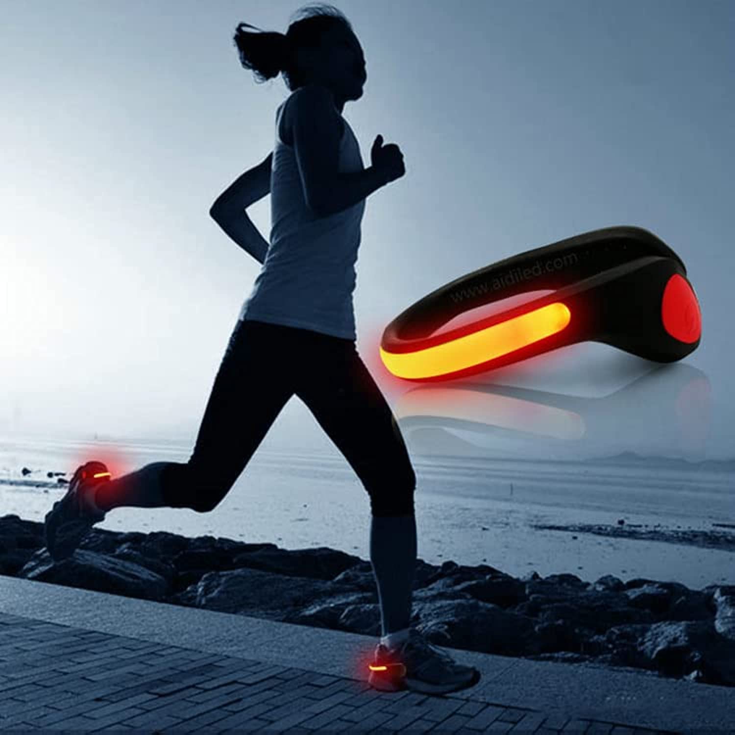 Lista Plastic Safety Warning Light LED Shoe for Bicycle, Cycle, Jogging, Running, Walking (Orange)-image-26