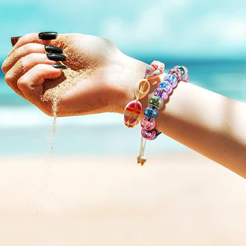 Vista 106 de Cheriswelry 100 cuentas europeas de agujero grande con diamantes de imitación de barril hechas a mano, arcilla polimérica, cuentas espaciadoras