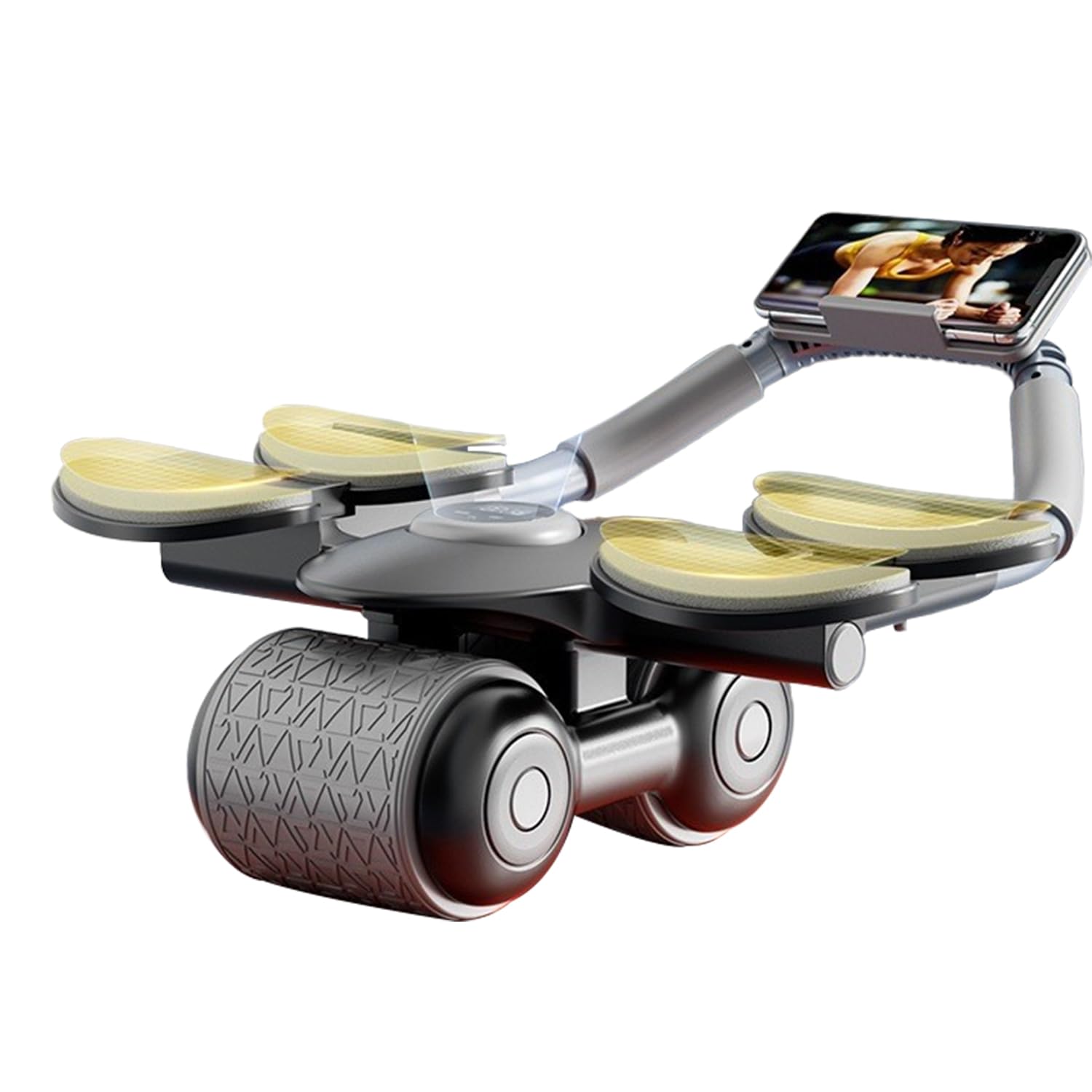 Automatic Rebound Abdominal Wheel with Elbow Support,Ab Roller Workout Equipment for Men Women Ab Roller Wheel with Smart Counter and Knee Pad