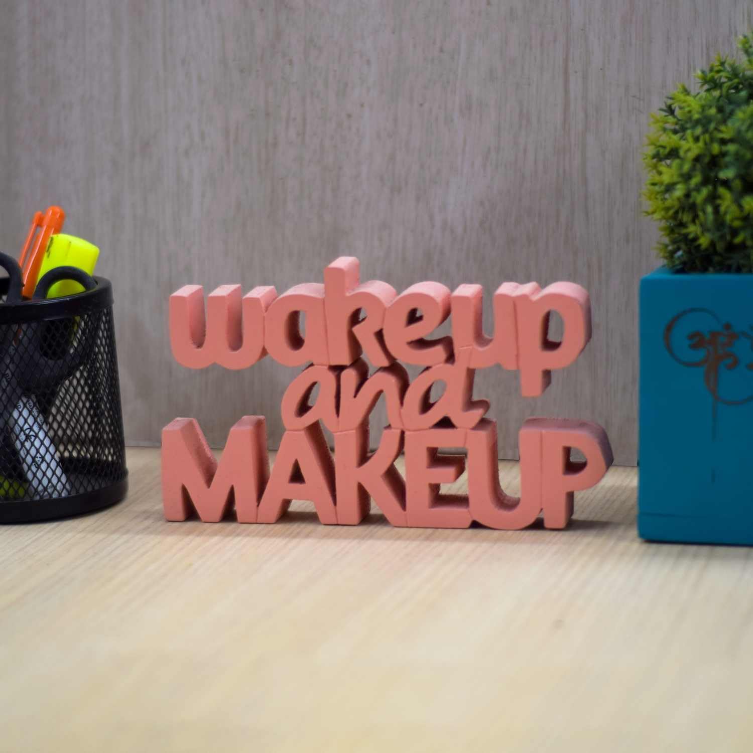 NUKKAD TALES Wakeup And Makeup Peach Fancy Decoration Showpiece Home Decor Items for Bedroom Living Room Decoration Items Book Shelf Décor Birthday Gift Items Gift for Dance Lovers-image-1