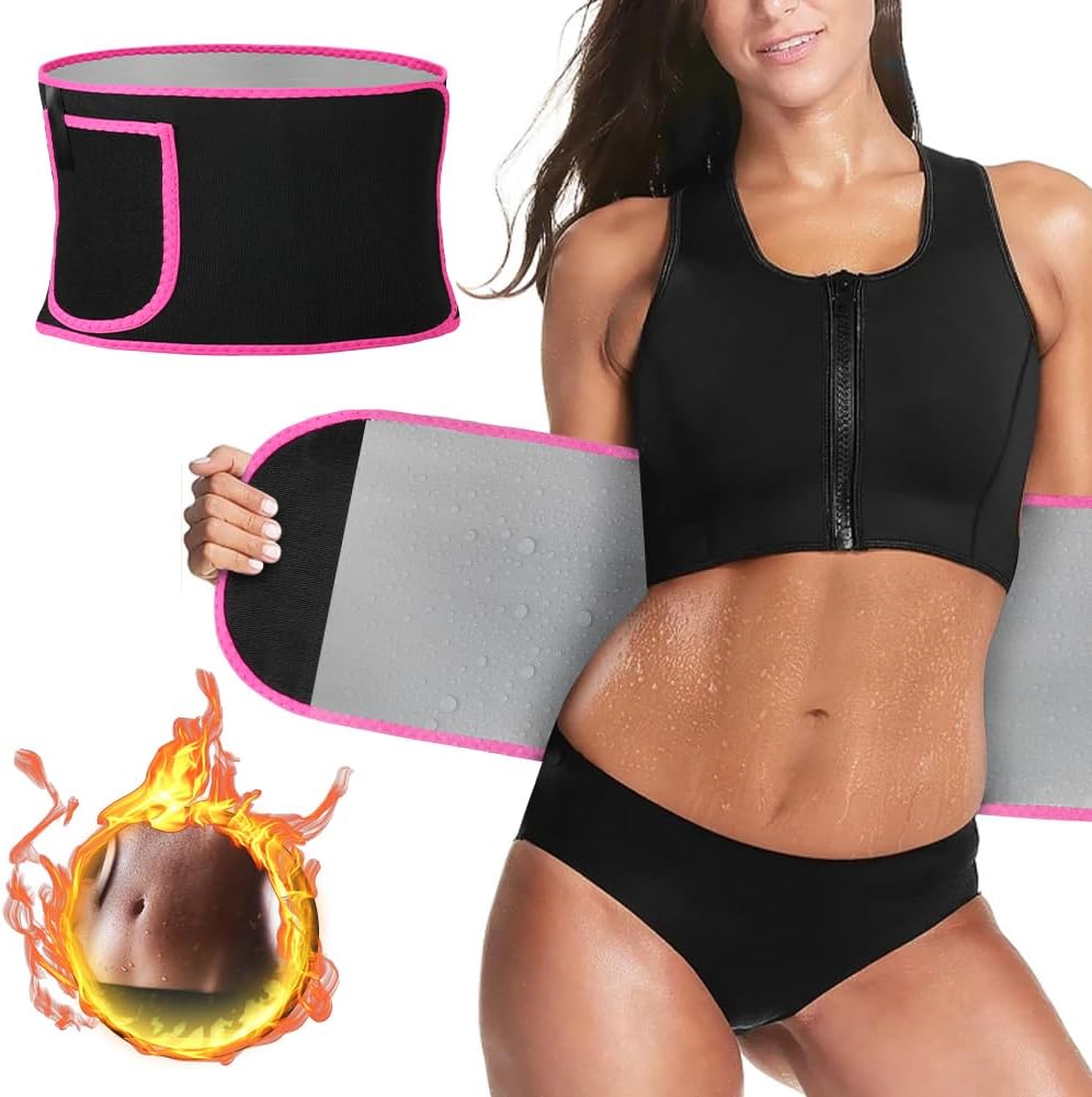 ACWOO Waist Trainer for Women Men Weight Loss, Adjustable Waist Trimmer Sweat Belt, Sauna Effect Fat Burner Exercise Belt, Back Lumbar Support Belt, Slimming Body Shaper Workout Sports Girdles Band