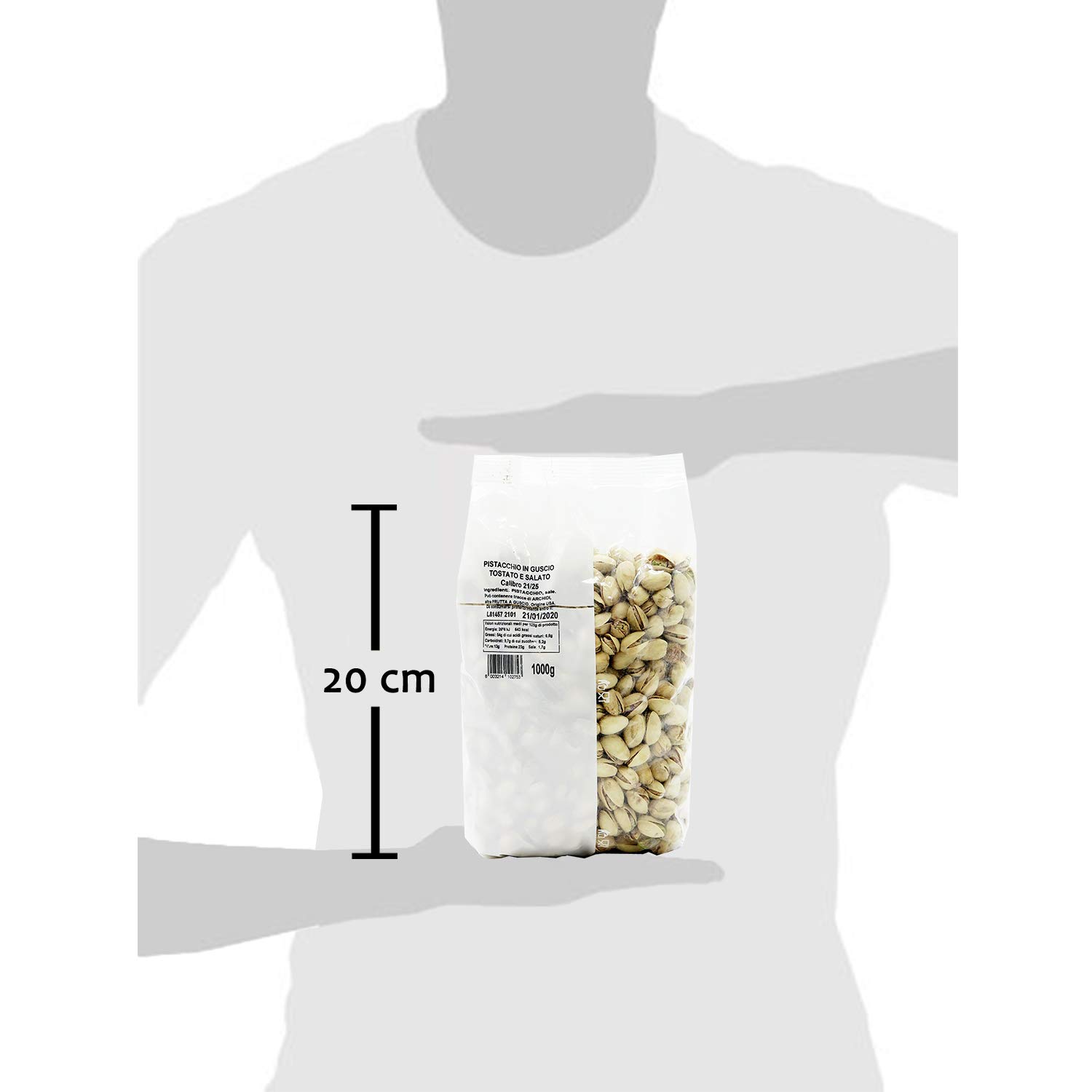 Oltresole, Pistachos Tostados y Salados con Cáscara 1 Kg, Snack Salado Ideal para Aperitivos y Fiestas, Frutos Secos Seleccionados con Cáscara