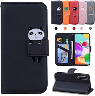 CASAFUNY Galaxy A41ケース 手帳型 SC-41A/SCV48 ケース A41 ケース サムスン ギャラクシー A41 手帳ケース galaxy a41 sc-41a ケース 財布型 SCV48 カバー スマホケース 財布型 高級PUレザー 横置き機能 カード収納 横置き機能 Galaxy A41 SC-41A SCV48専用 6.1 inch対応 - 黒パンダ
