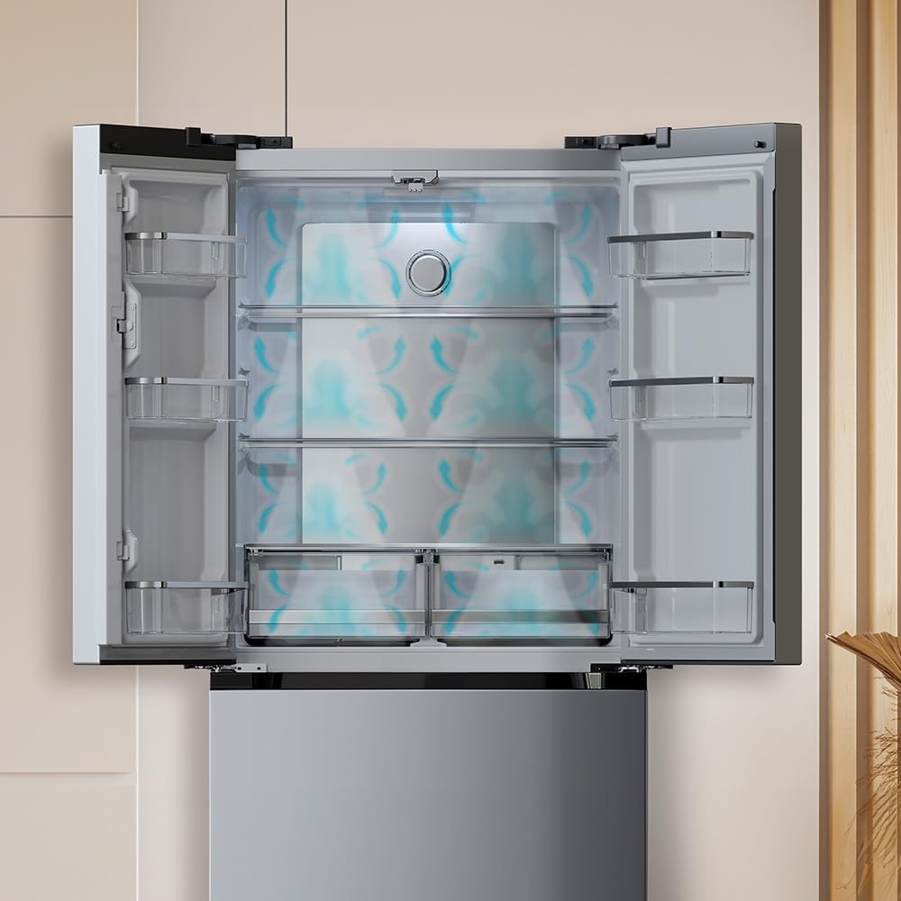 Cecotec Frigorífico Puerta Francesa Bolero CoolMarket FD 510 Inox Total E | Capacidad 510L, Americano 4 Puertas, Alto 183cm y Ancho 84cm, Bajo consumo, Total NoFrost, Modos Fast Cooling y Fast Freezing
