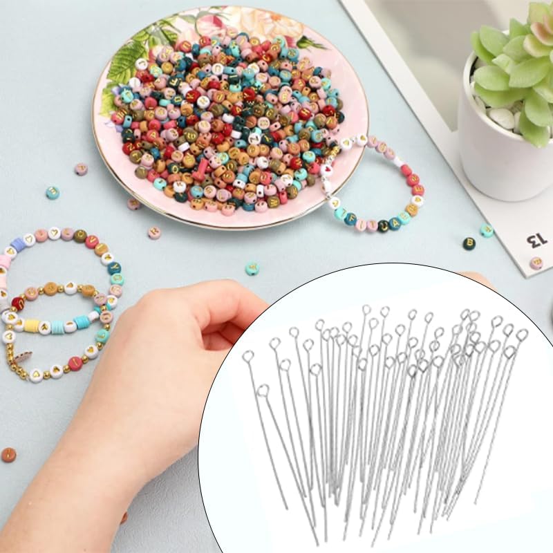 200 Pcs Eye Pins, Mini Stainless Steel Metal Wire Eyepins, Small Open Eye Headpins for DIY Craft Bead Earring Pendant Necklace Bracelet Making (Silver) - Image 4