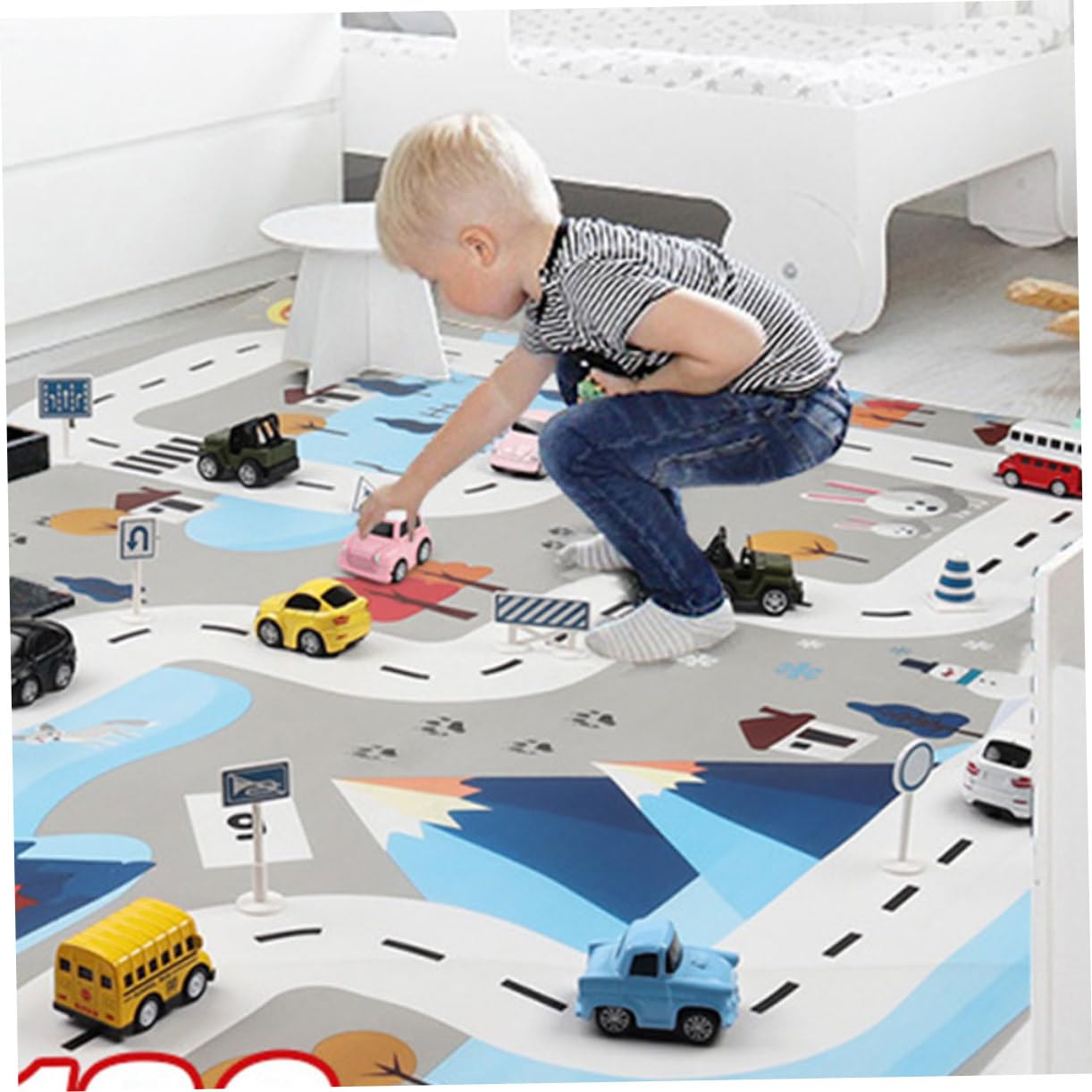 JOINPAYA Baby Floor Mat Safe Comfortable Play Mats for Toddlers Interlocking Car Rug