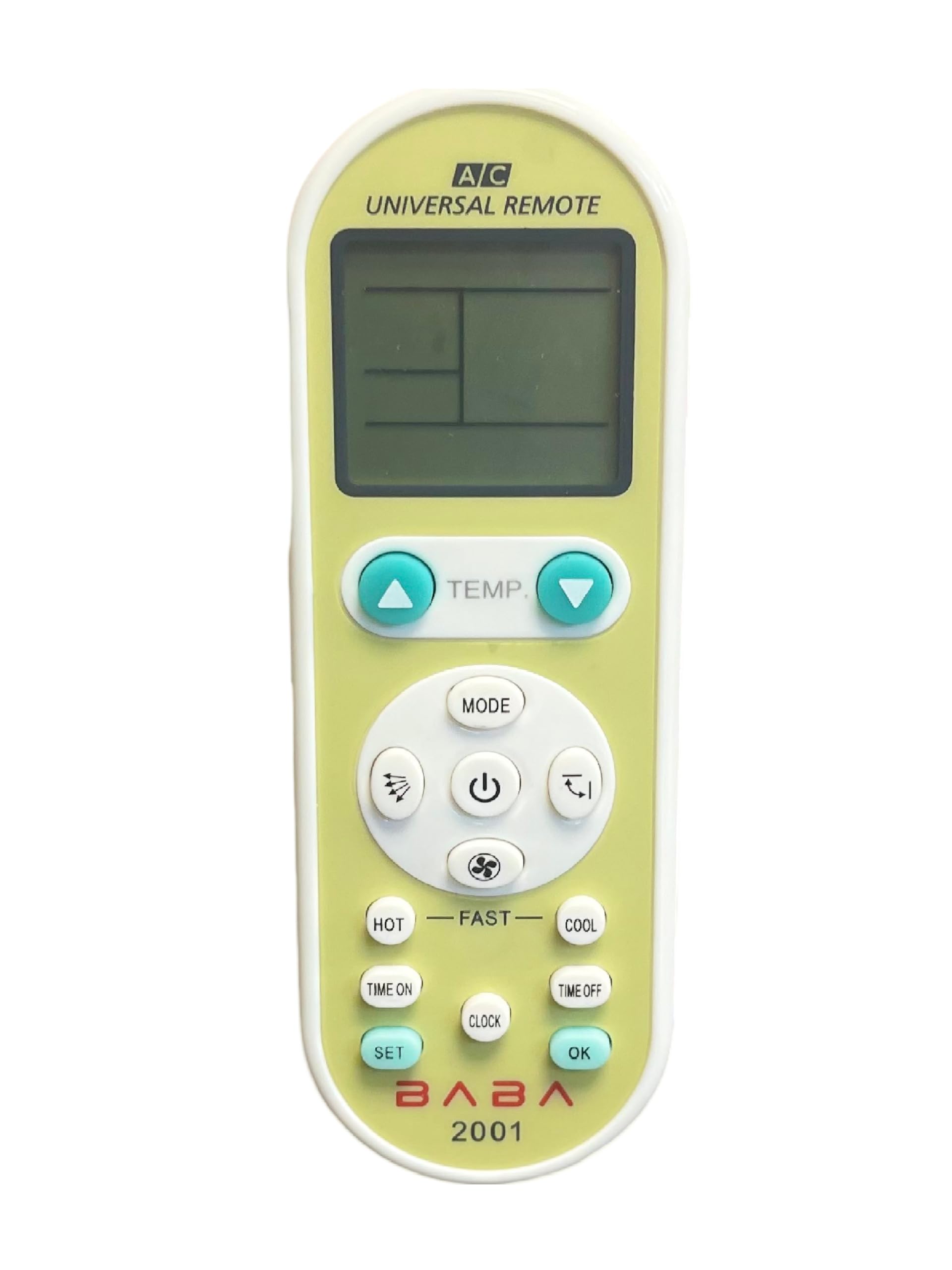 Universal Air Conditioner Remote Universal AC Remote 2001 in 1 with Dual sensors for Better Range, Compatible with Most of The Brands Lg, Daikin, Panasonic, Hitachi, Samsung and More