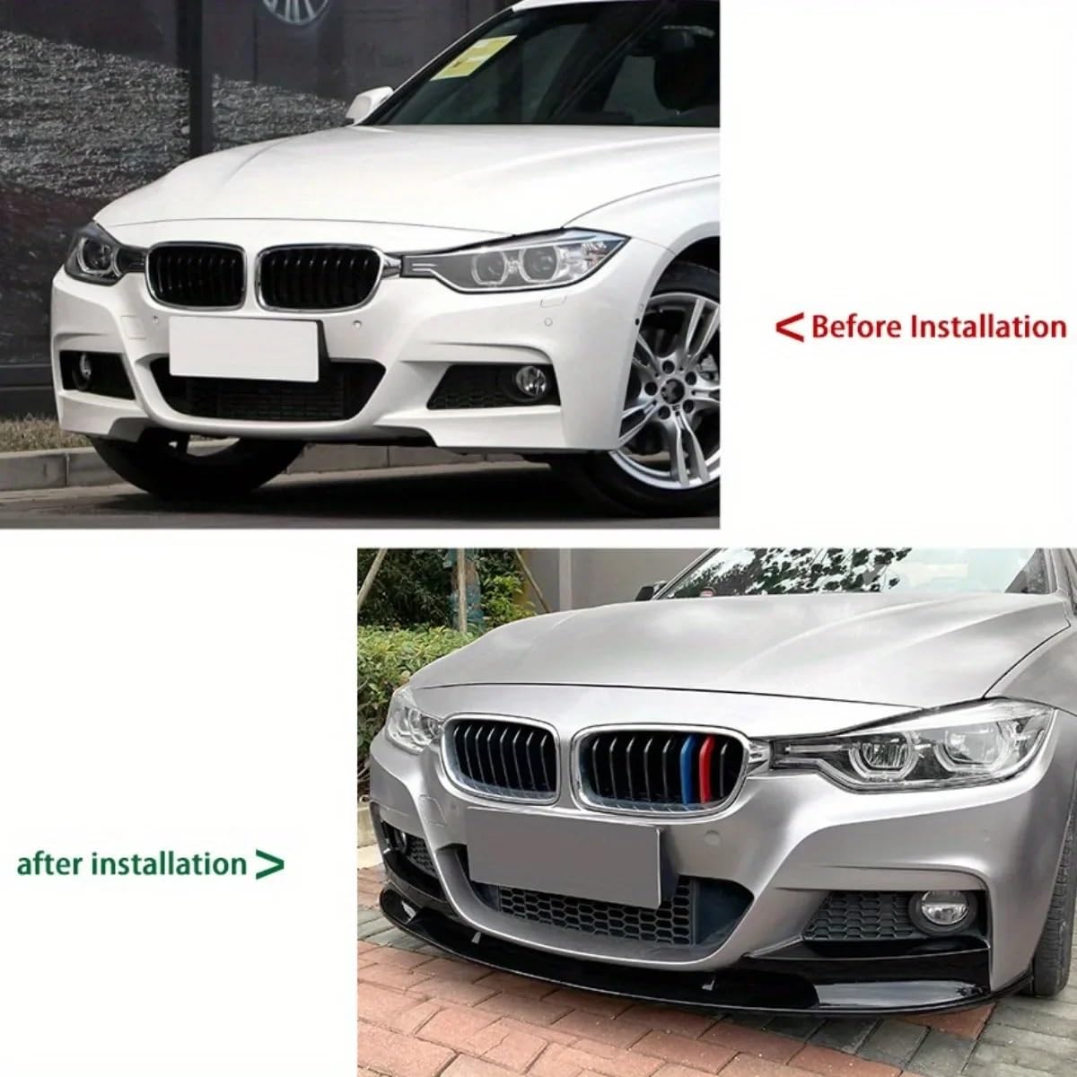 Uniwersalny spoiler Do 3 Series F30 F31 320i 328i 330i 335i | M-Sport 13-19 Diffuser Splitter Przedni Dokładka przedniego zderzaka