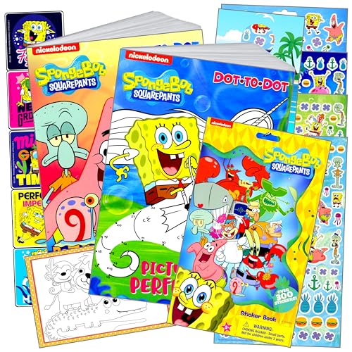Image of Spongebob Squarepants Coloring and Stickers Activity Set with Coloring Books, Sponge Bob Stickers, and More