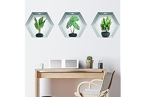 Removable 3D Vivid Green Plants Wall Decal