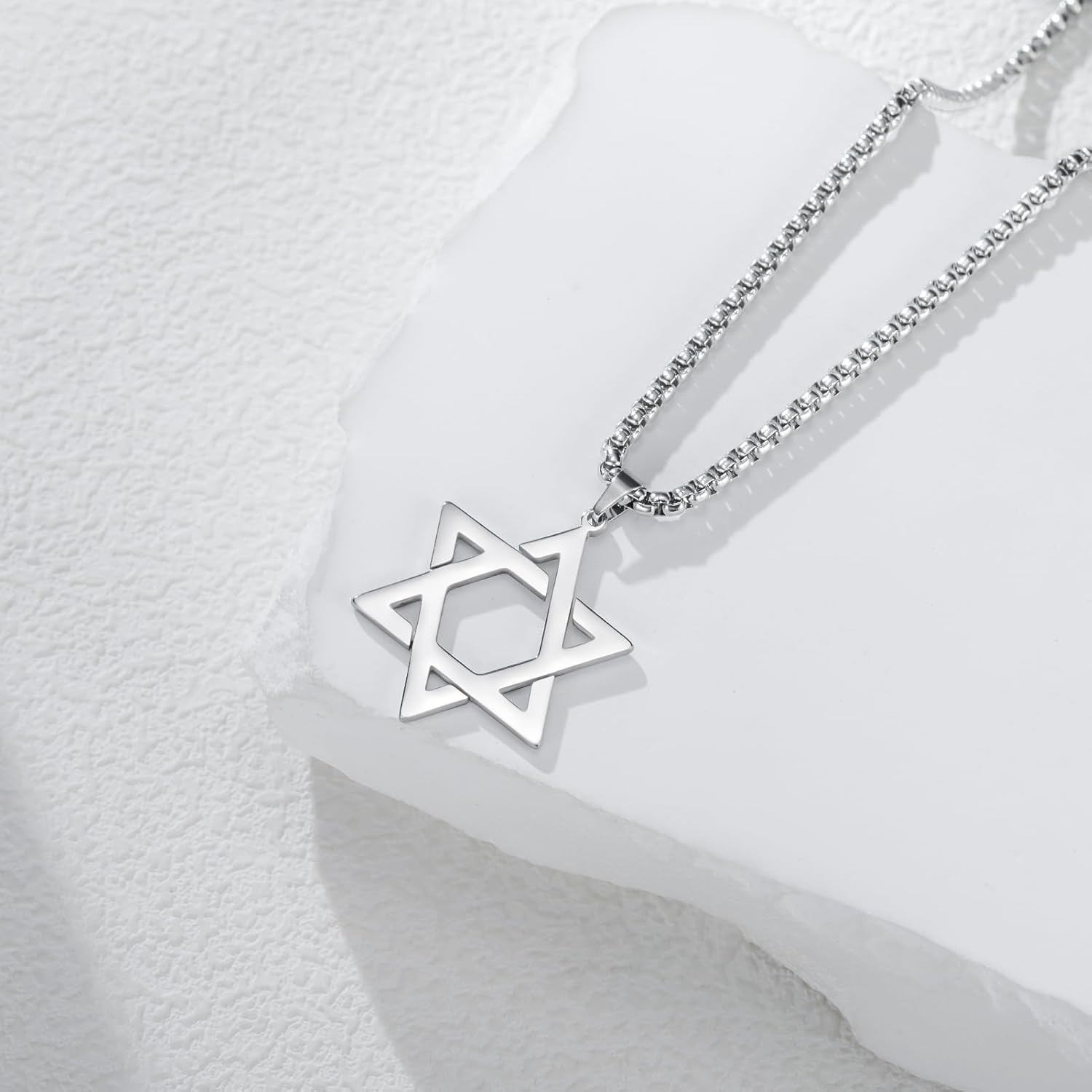 Dreamtimes Star of David Necklace for Men Women Stainless Steel Jewish Star Necklace Hexagon Pendant Dainty Religious Jewish Jewelry - Image 7
