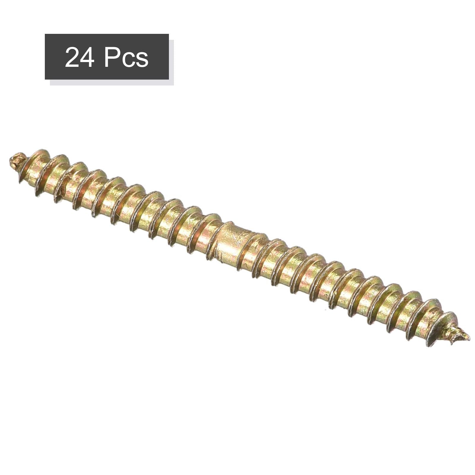 TOP-VIGOR 24Pcs Hanger Bolts, M4x40mm Double Ended Self-Tapping Thread Wood to Wood Dowel Screws, Double Ended Dowel Screws - Image 3