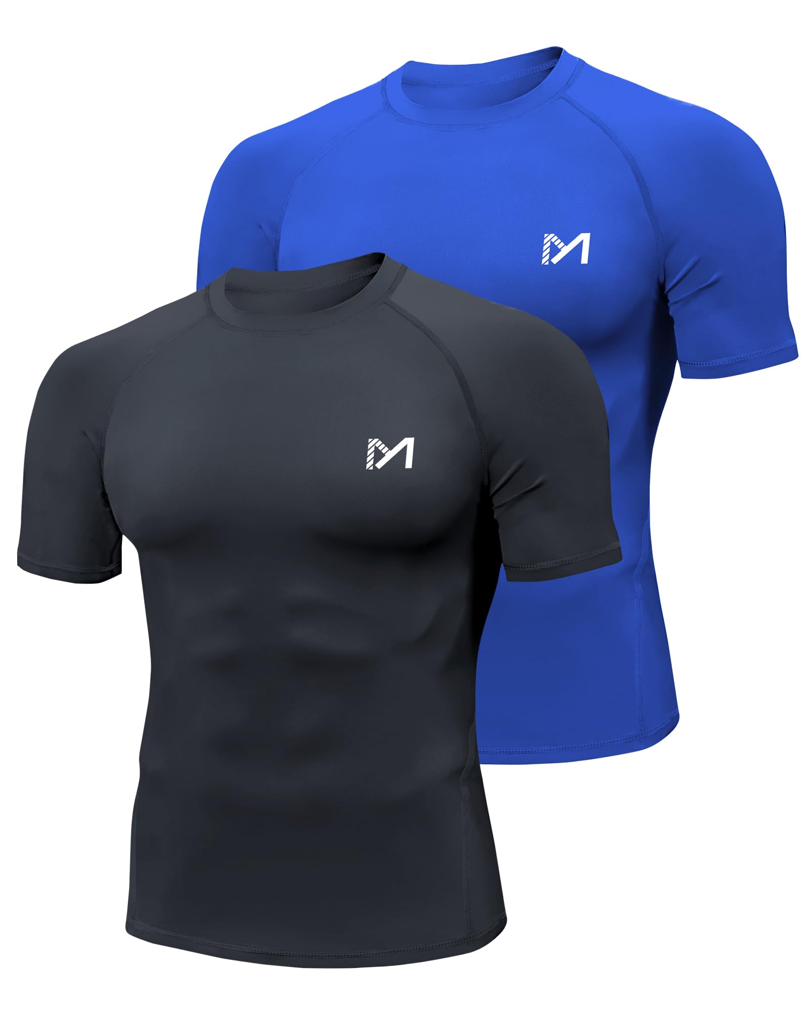 MEETYOO 2 or 3 Pack Kompressionsshirt Herren, Funktionsshirt Herren & UPF50+ UV Shirt Herren–Atmungsaktiv, Feuchtigkeitsableitend, Schnell Trocknend, Ideal für Sport, Schwimmen und den Alltag