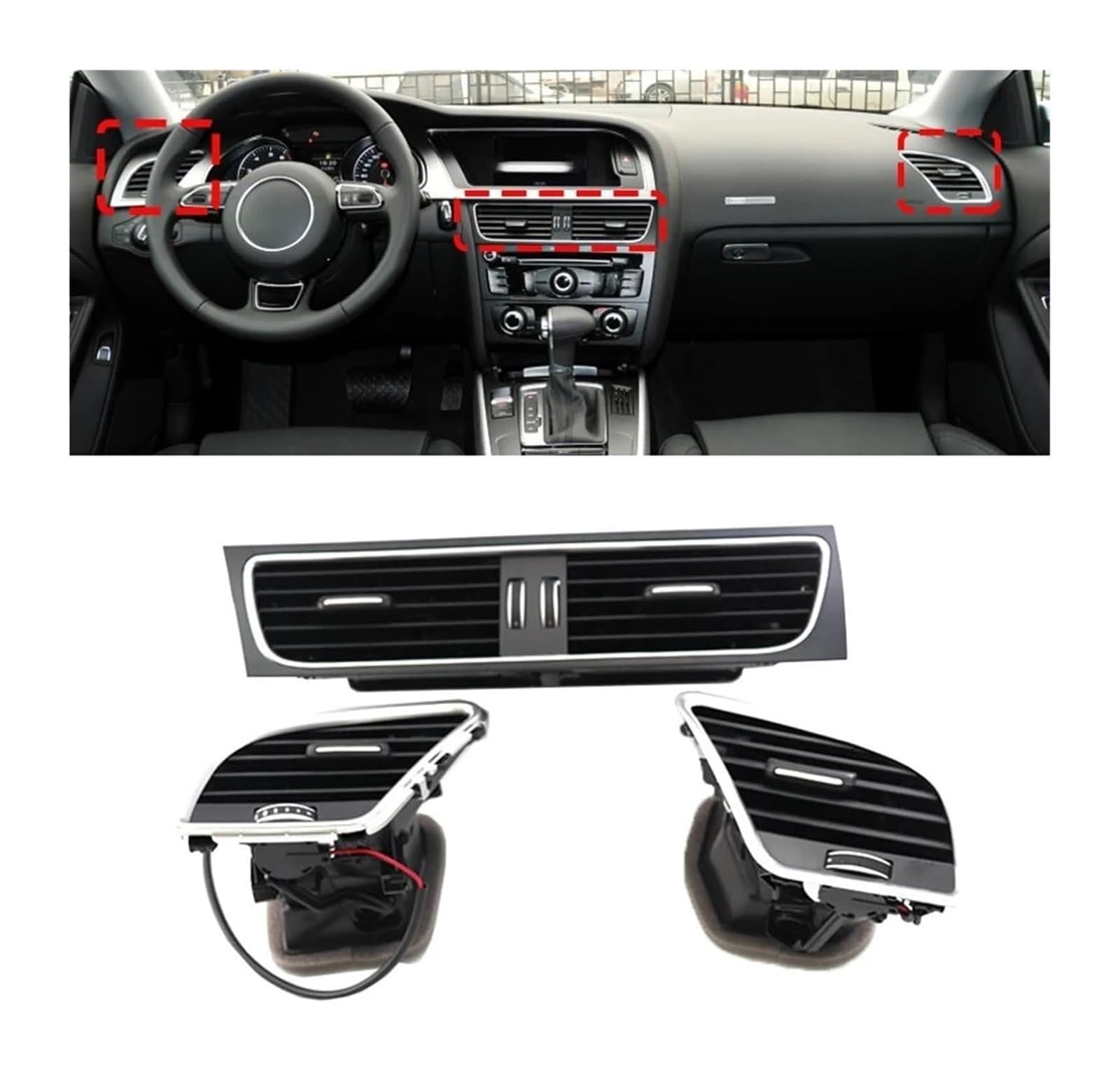 Auto Griglia Bocchette Aria Condizionata Per A4 B8 A5 2009-2016 Presa D'aria Condizionata Bocchetta Di Ventilazione 8KD 820 901 8KD 820 951 8KD 820 902 Griglia AC Per Auto(Right Side)