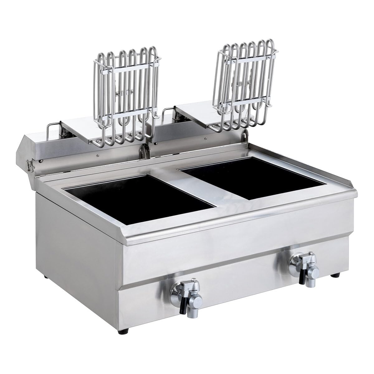 GastroHero Elektro Doppelfritteuse, 2x 13 L, 400 V, Edelstahl EFE213A