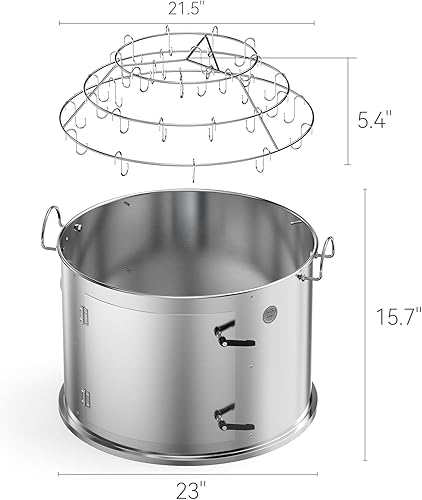 Miniatura 2 de Charkettle - Kit para ahumar parrilla de acero inoxidable, con colgador de costillas de 3 niveles y puerta que se abre, compatible con parrillas