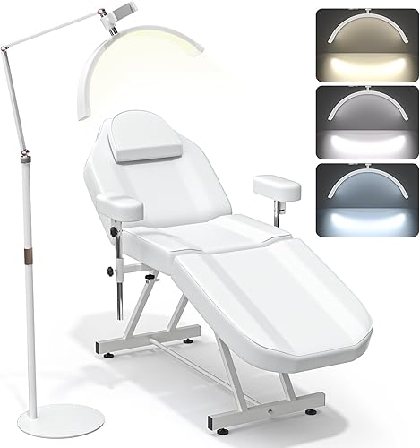 Miniatura 10 de Iluminación de pestañas de media luna lámpara LED de pie plegable para pestañas - Luz de pestañas de belleza para tecnología de pestañas, luces de