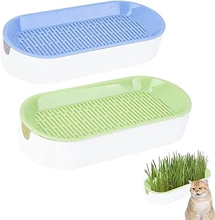 Soil Free Cat Grass Planter Kit, Catnip Seeds Hydroponic Planter, Catnip Plant Growing Tray, Wheatgrass Growing Kit for Cats, Cat Grass for Indoor Cats Container