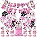 Hilloly 36 pcs Minnie Palloncino Decorazioni di Compleanno di Topolino Palloncini Party Buon compleanno Banner Palloncini con decorazioni per torte per decorazioni di compleanno