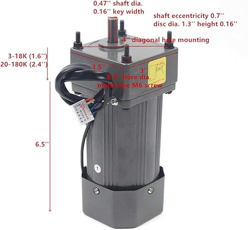 Miniatura 194 de Motor de engranajes eléctrico 120W DC 24V Reductor de engranajes helicoidal Caja de engranajes Motor eléctrico de engranajes RV 50K 35Nm Motor 120W